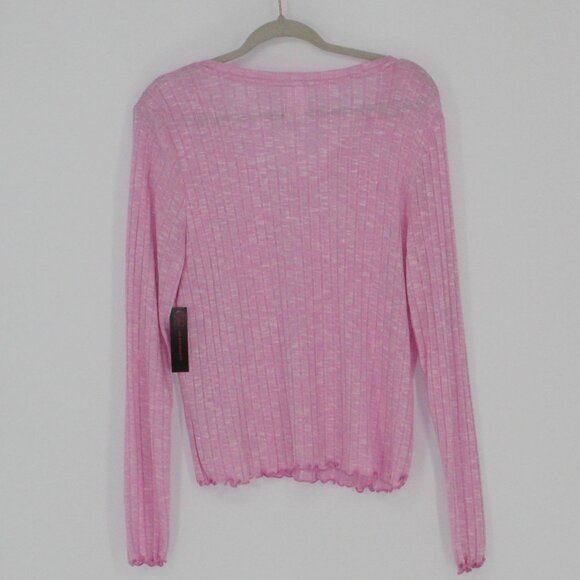 NEW No Boundaries Soft Pink Long Sleeve V NeckShirt Women Size XXL - Picture 2 of 4
